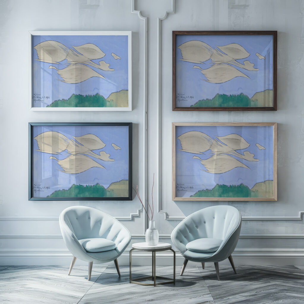 Fohnwolken 1944 Karl Wiener framed posters mockup