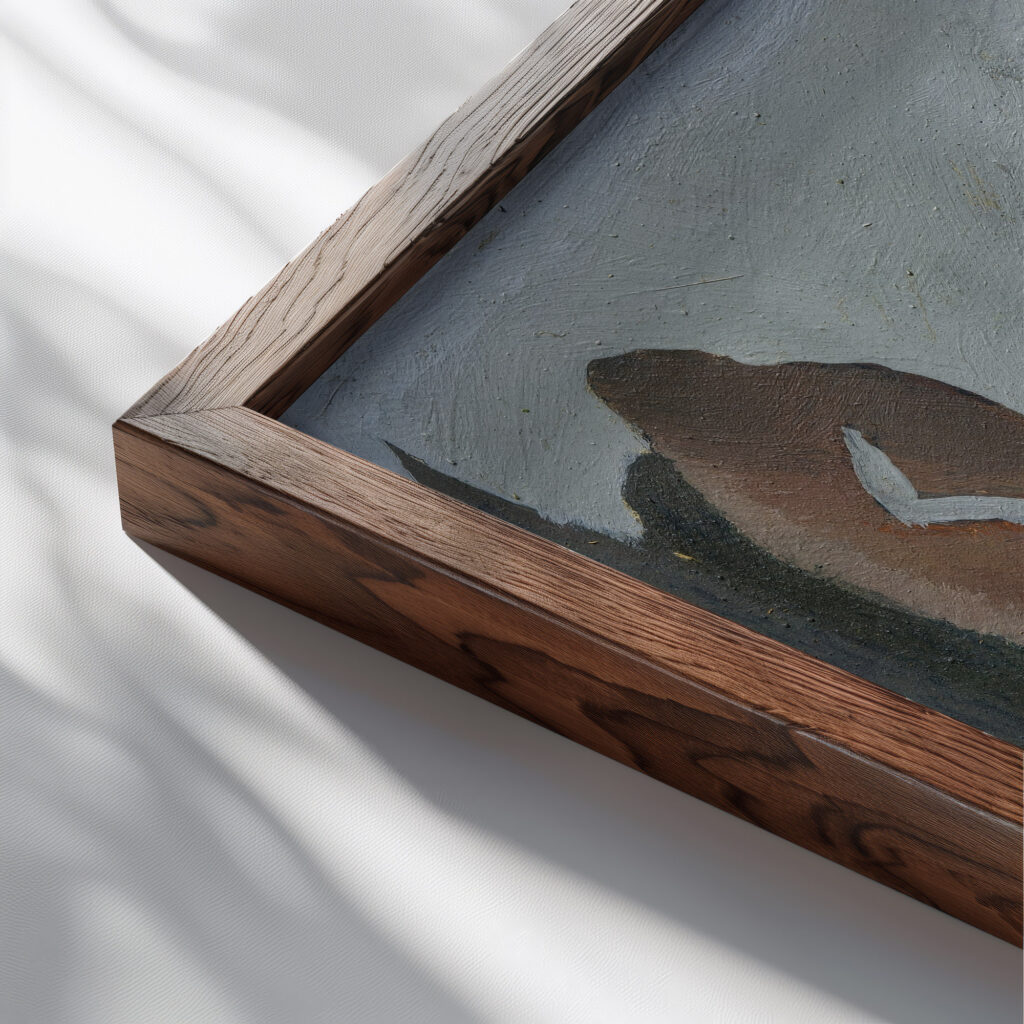 Foot of Lake 1938 Arthur Dove close up dark wood mockup