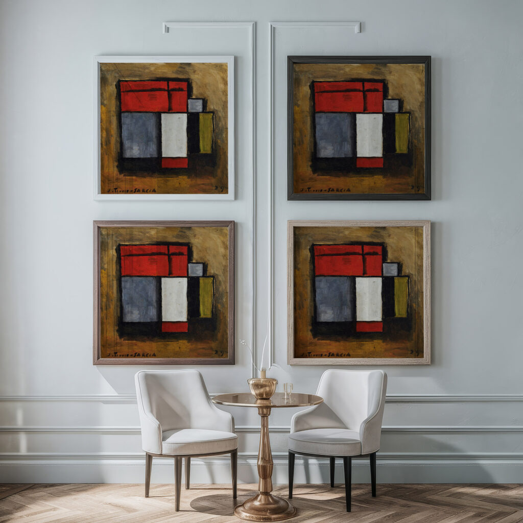 Formas abstractas 1929 Joaquin Torres Garcia framed posters mockup