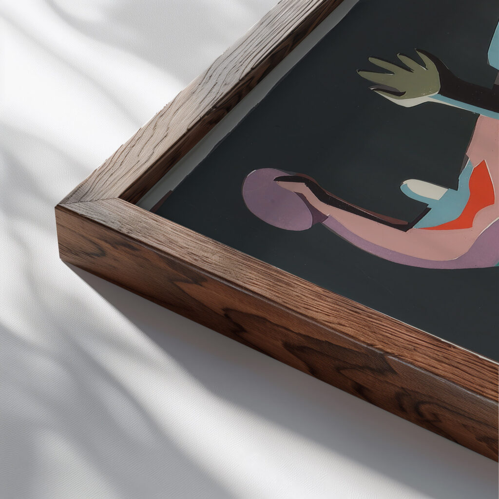 Forward pass 1936 Joseph Vogel close up dark wood mockup