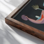 Forward pass 1936 Joseph Vogel close up dark wood mockup