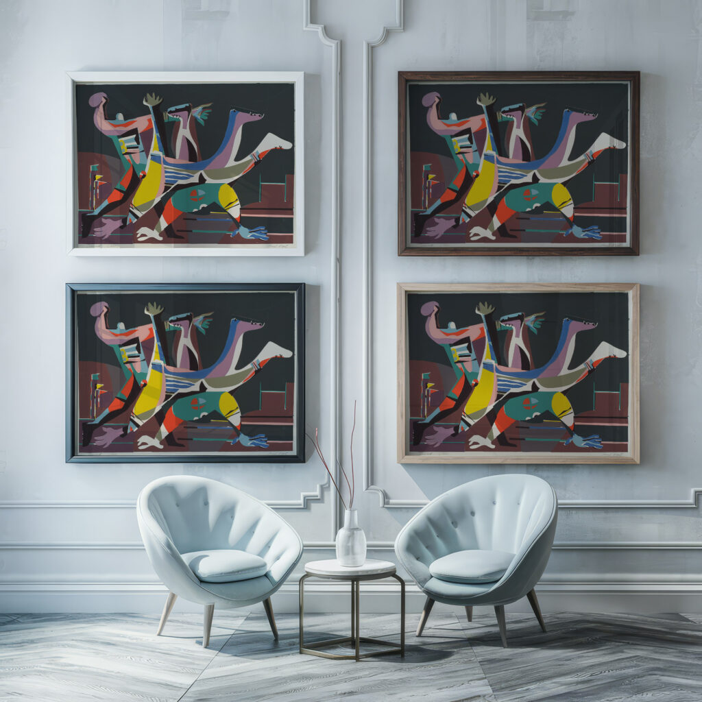 Forward pass 1936 Joseph Vogel framed posters mockup