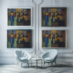 Four Men in front of Factories 1926 Franz Wilhelm Seiwert framed posters mockup