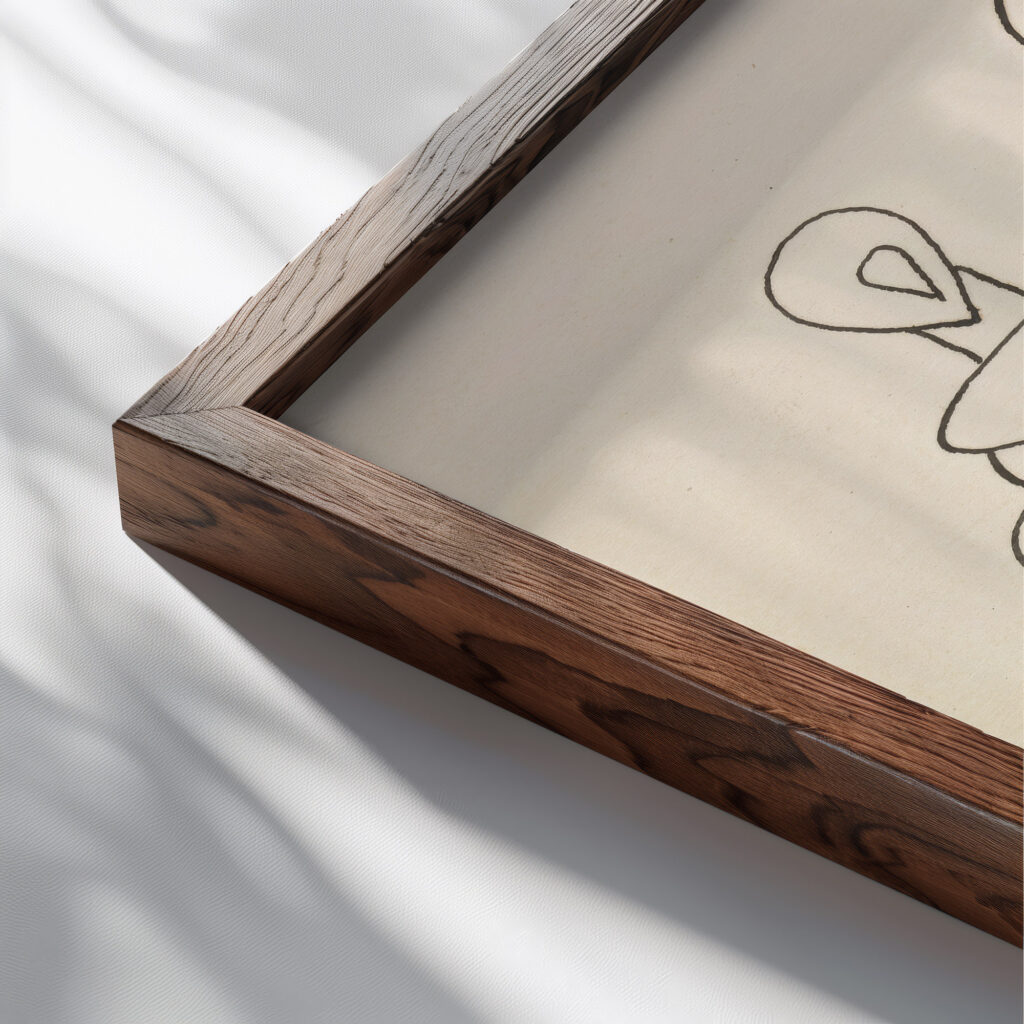 Four Studies for Two Figural Designs 1910 1915 Henri Gaudier Brzeska close up dark wood mockup