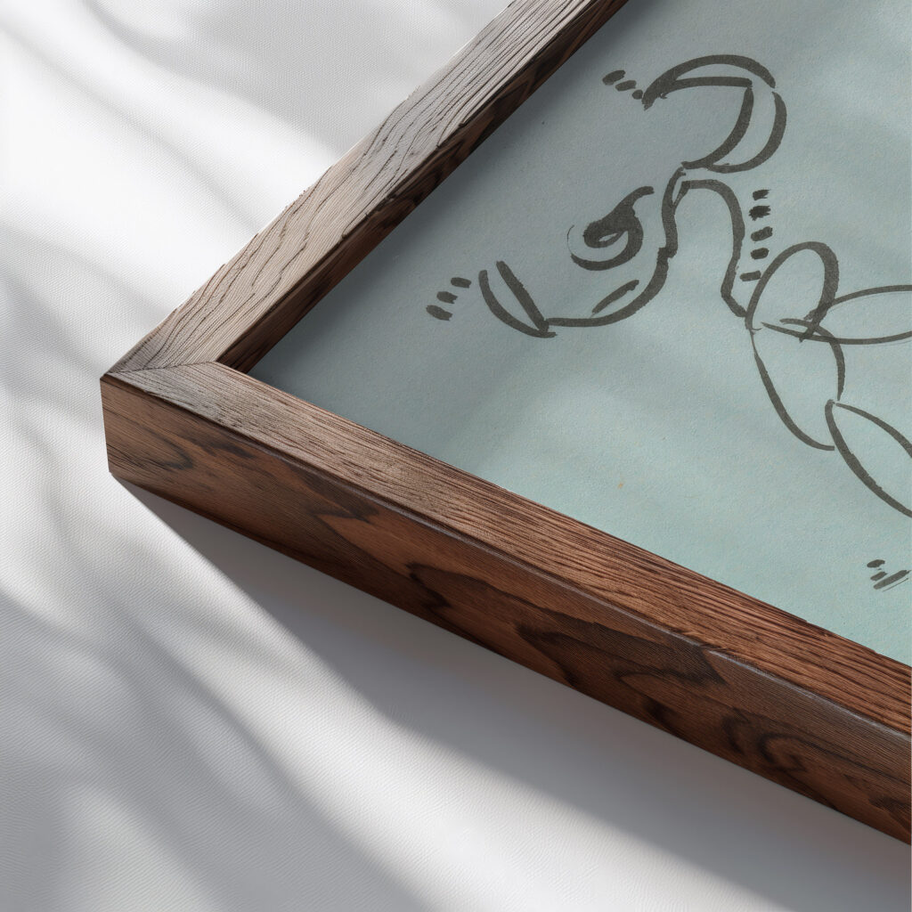 Four Studies of Dancing Figures 1910 1915 Henri Gaudier Brzeska close up dark wood mockup
