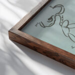 Four Studies of Dancing Figures 1910 1915 Henri Gaudier Brzeska close up dark wood mockup