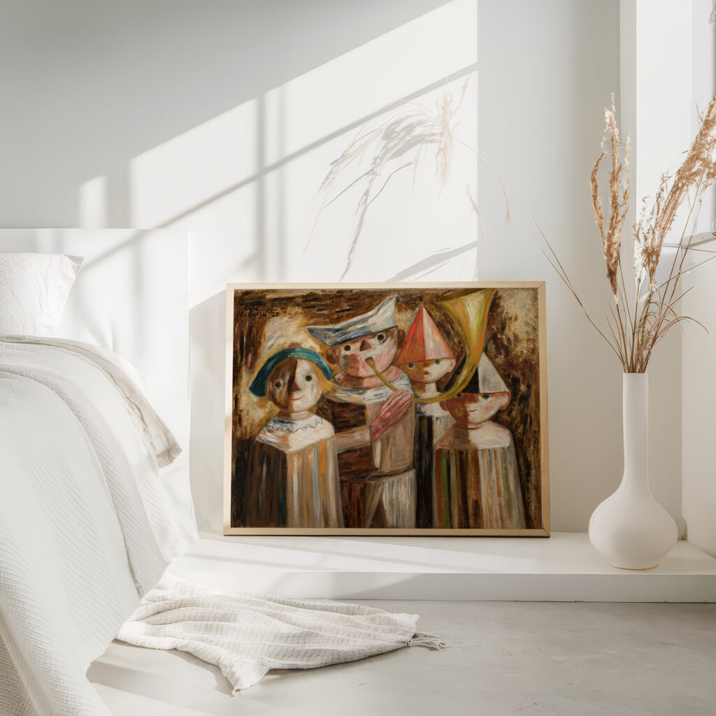 Four children with a trumpet 1929 Tadeusz Makowski 4 mockup