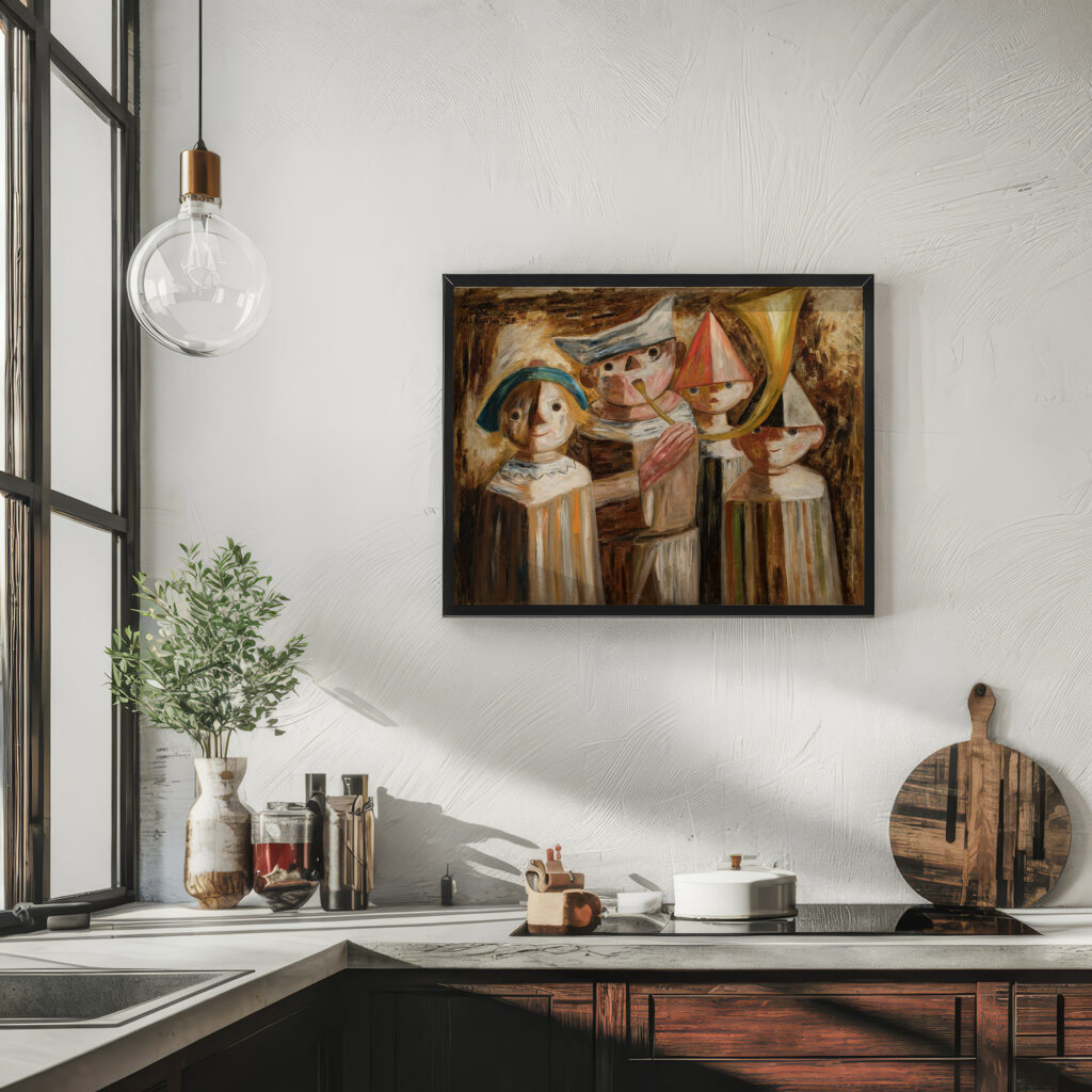 Four children with a trumpet 1929 Tadeusz Makowski 6 mockup