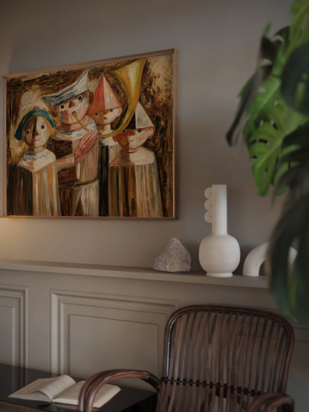 Four children with a trumpet 1929 Tadeusz Makowski video mockup