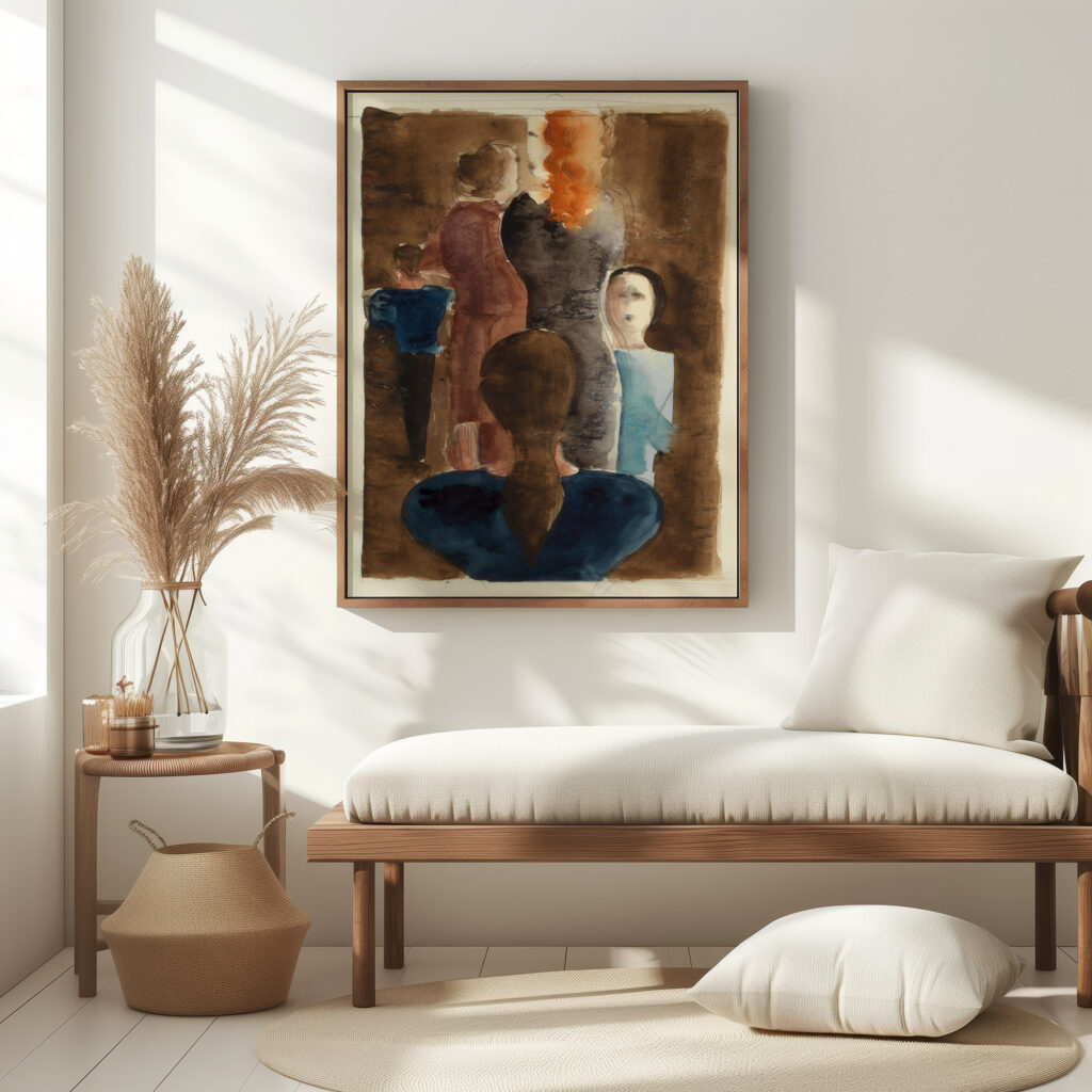 Four colour study for ‘Women on Stairway 1925 Oskar Schlemmer 5 mockup