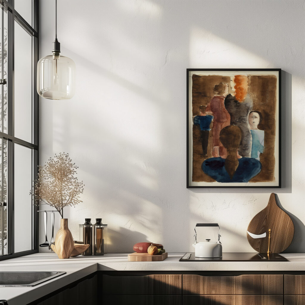 Four colour study for ‘Women on Stairway 1925 Oskar Schlemmer 6 mockup