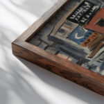 Fourteenth Street Business Town 1920 Joaquin Torres Garcia close up dark wood mockup