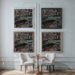 Fourteenth Street Business Town 1920 Joaquin Torres Garcia framed posters mockup