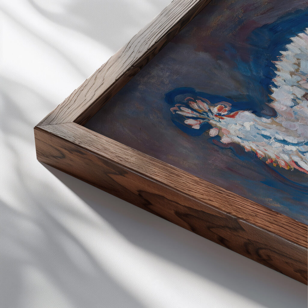 Foxtail Lily Piet Mondrian close up dark wood mockup