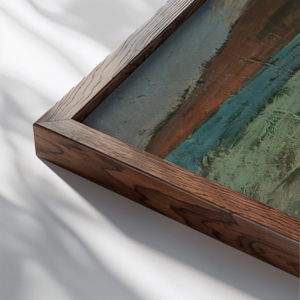Fra sorlandet ca. 1911 Arnulf Overland close up dark wood mockup