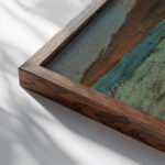 Fra sorlandet ca. 1911 Arnulf Overland close up dark wood mockup