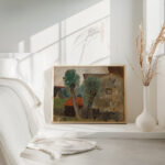 Fragment of a house with two trees 1920 Tadeusz Makowski 4 mockup