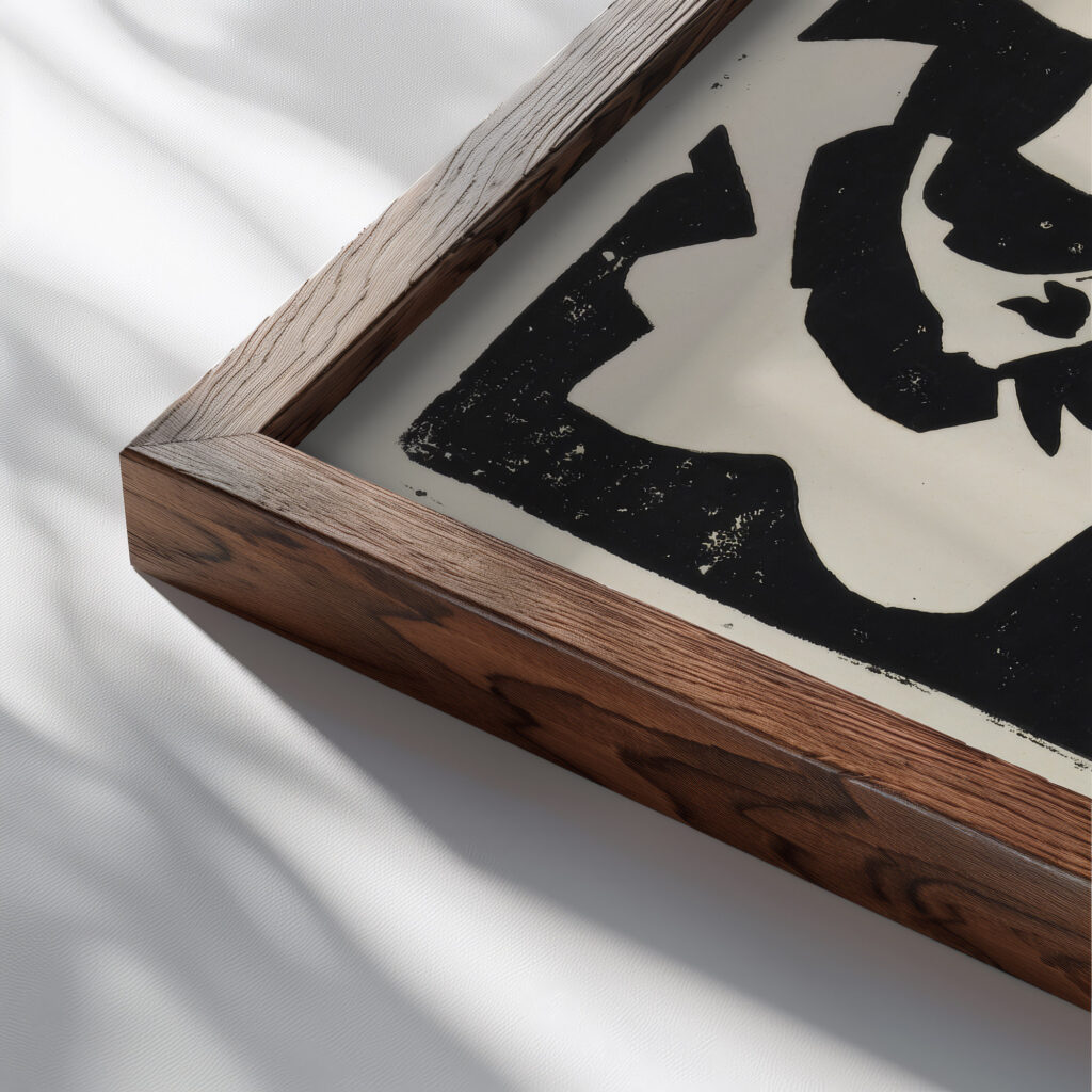 Frau im Fruhling August Babberger close up dark wood mockup