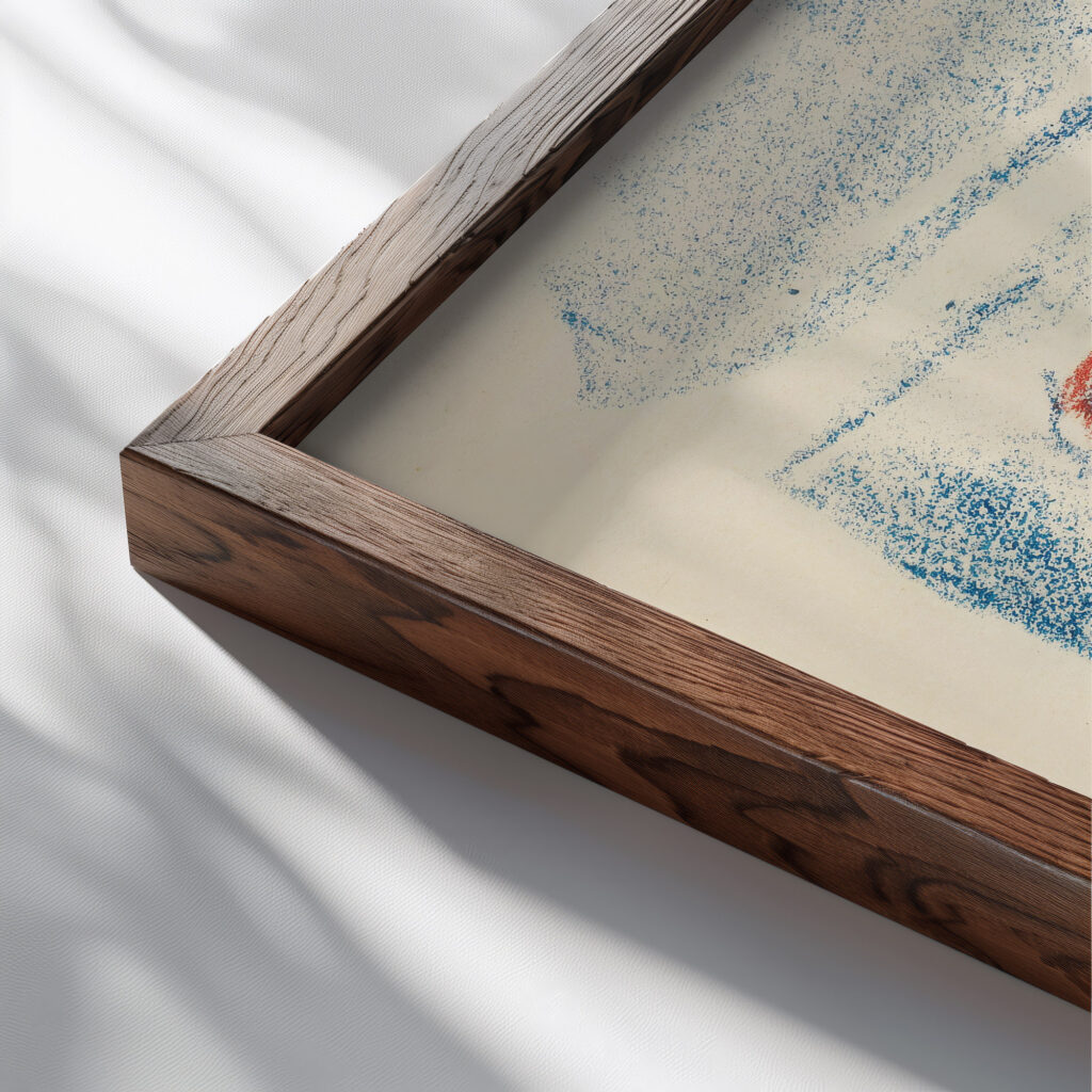 Frau mit Kind 1908 Ernst Ludwig Kirchner close up dark wood mockup