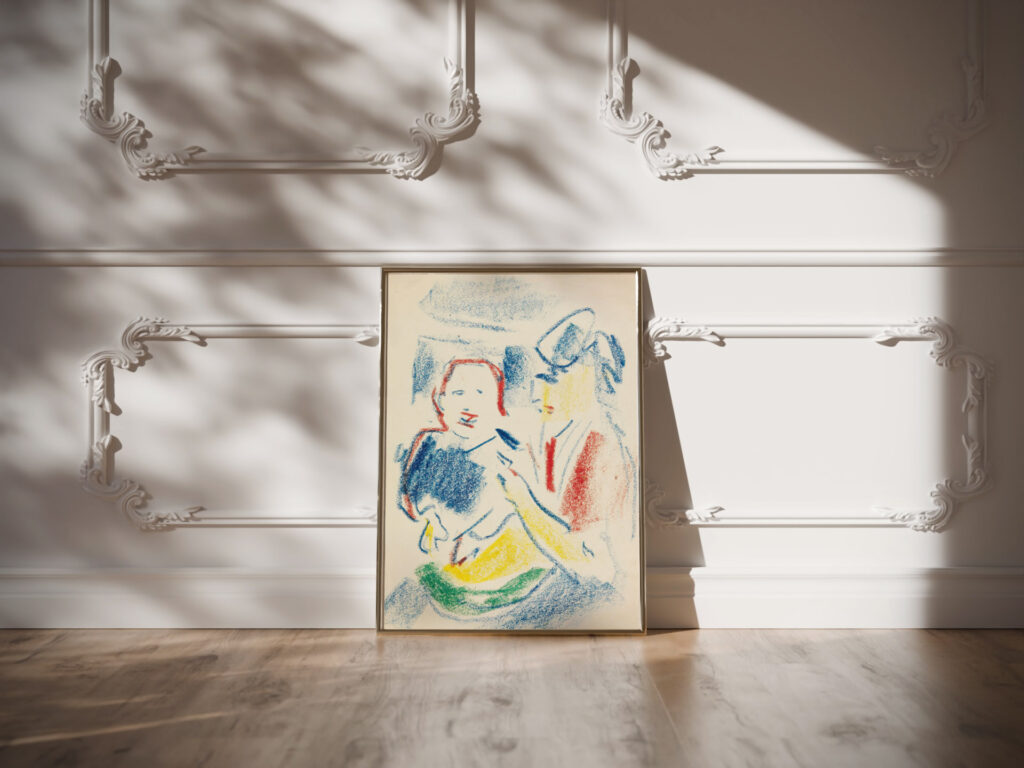 Frau mit Kind 1908 Ernst Ludwig Kirchner video mockup