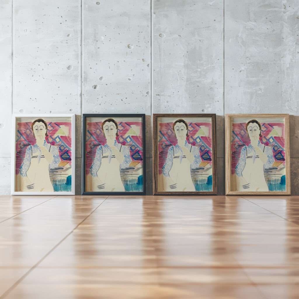 Frau mit Schurze Erna Kirchner ca 1929 Ernst Ludwig Kirchner framed posters mockup