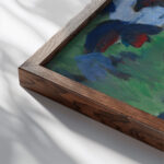 Frau mit Ziege 1938 Ernst Ludwig Kirchner close up dark wood mockup