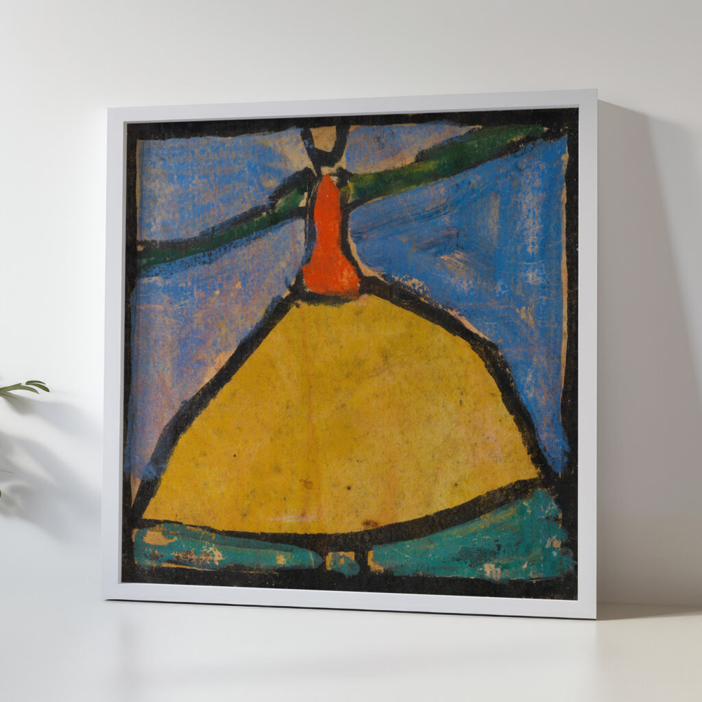 Frau mit ausgebreiteten Armen in gelbem Rock 1918 Egon Schiele 5 mockup