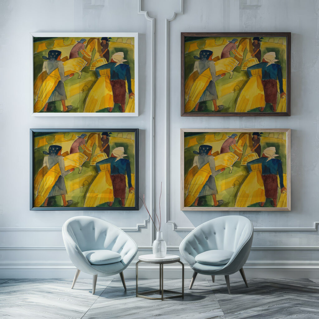 Frauen bei der Ernte 1922 Martel Schwichtenberg framed posters mockup