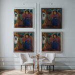 Frauen vor dem Haus 1921 Martel Schwichtenberg framed posters mockup