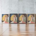 Frauenkopf Circa 1935 Heinrich Hoerle framed posters mockup
