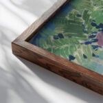 French Riviera 1920 Janos Vaszary close up dark wood mockup