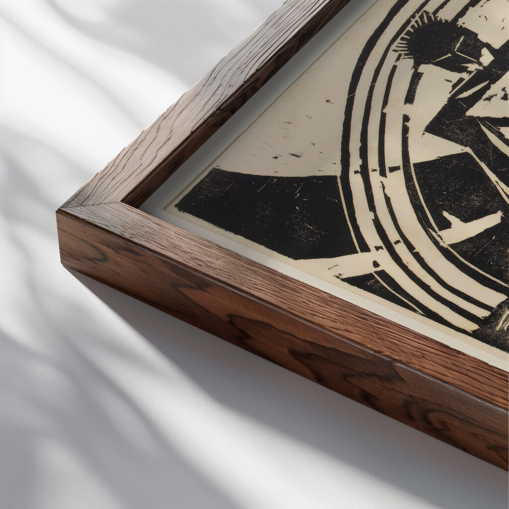 Freunde in der Natur III 1920 August Babberger close up dark wood mockup