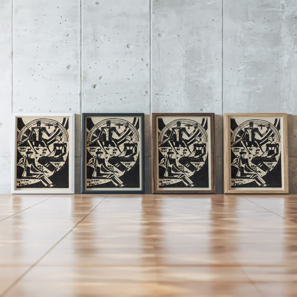 Freunde in der Natur III 1920 August Babberger framed posters mockup
