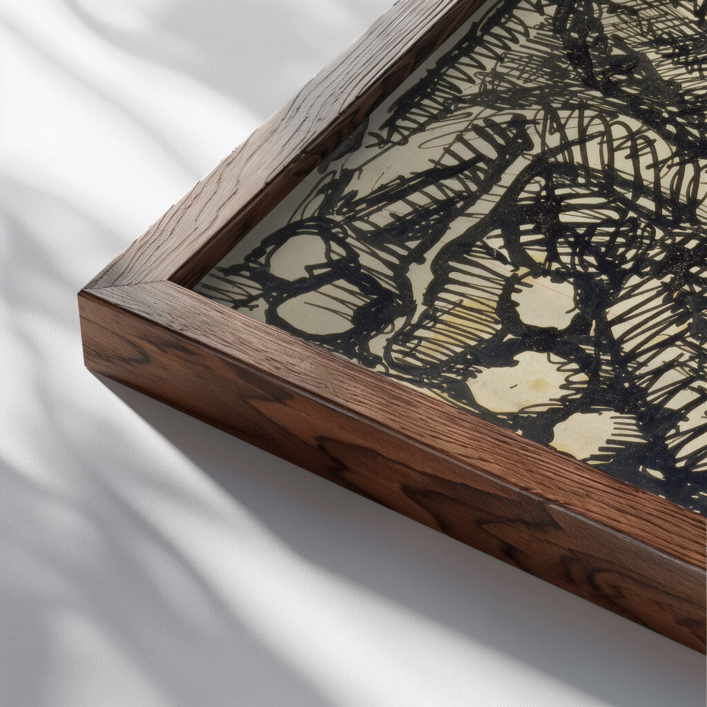 Fries ca 1923 1930 Louis Soutter close up dark wood mockup