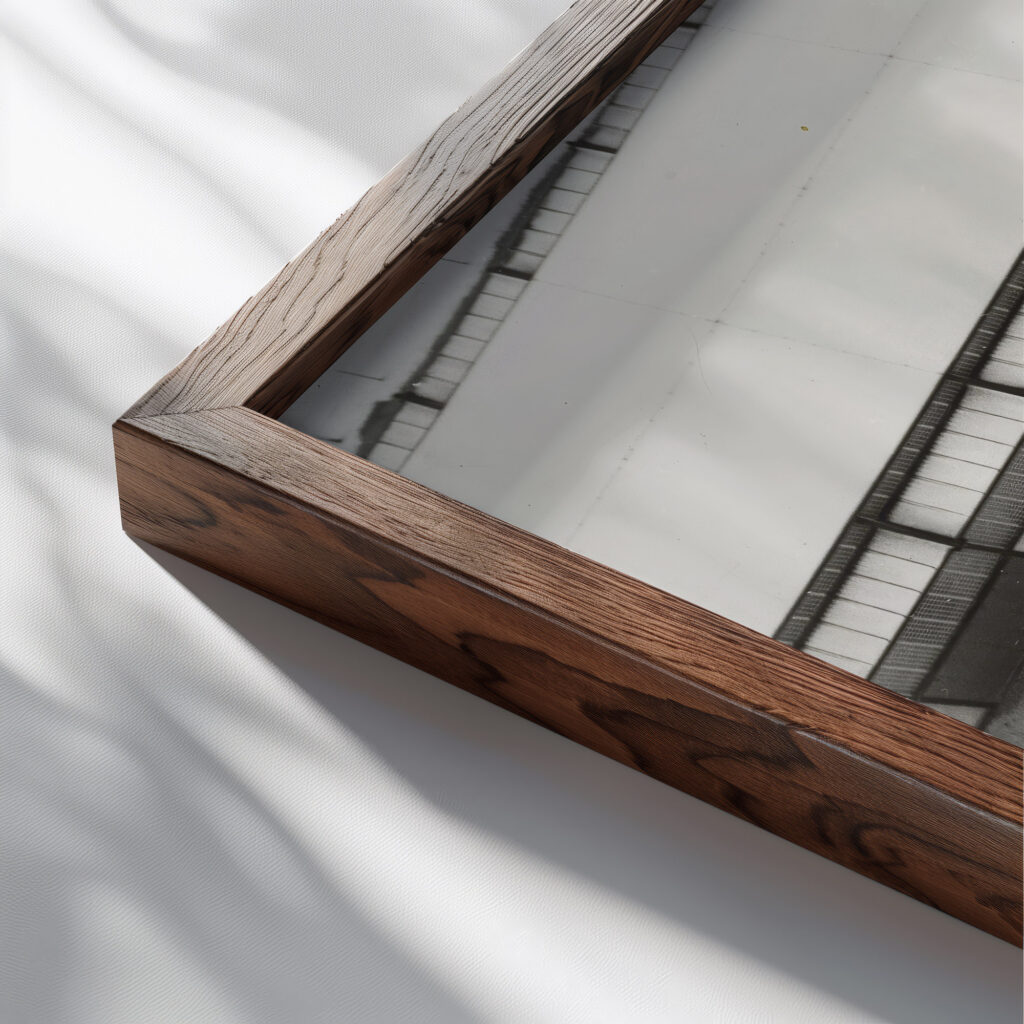From the Radio Tower Berlin 1928 Laszlo Moholy Nagy close up dark wood mockup