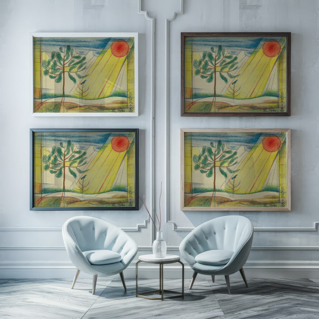 Fruhling 1940 Karl Wiener framed posters mockup