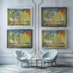 Fruhling 1940 Karl Wiener framed posters mockup