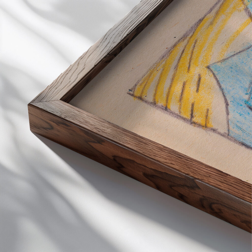 Fruhlingslandschaft around 1923 Karl Wiener close up dark wood mockup