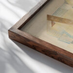 Futurist Garden 1937 Benjamin F. Berlin close up dark wood mockup