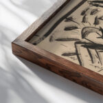 Galloping horses 1930 1945 Arnold Peter Weisz Kubincan close up dark wood mockup