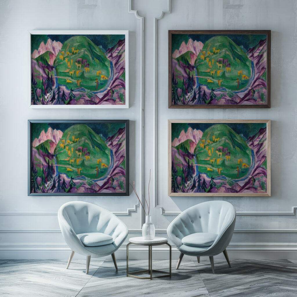 Galtviehweide 1918 1919 Ernst Ludwig Kirchner framed posters mockup