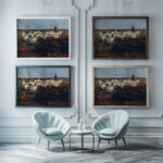 Ganseherde auf der Weide 1919 Demeter Koko framed posters mockup