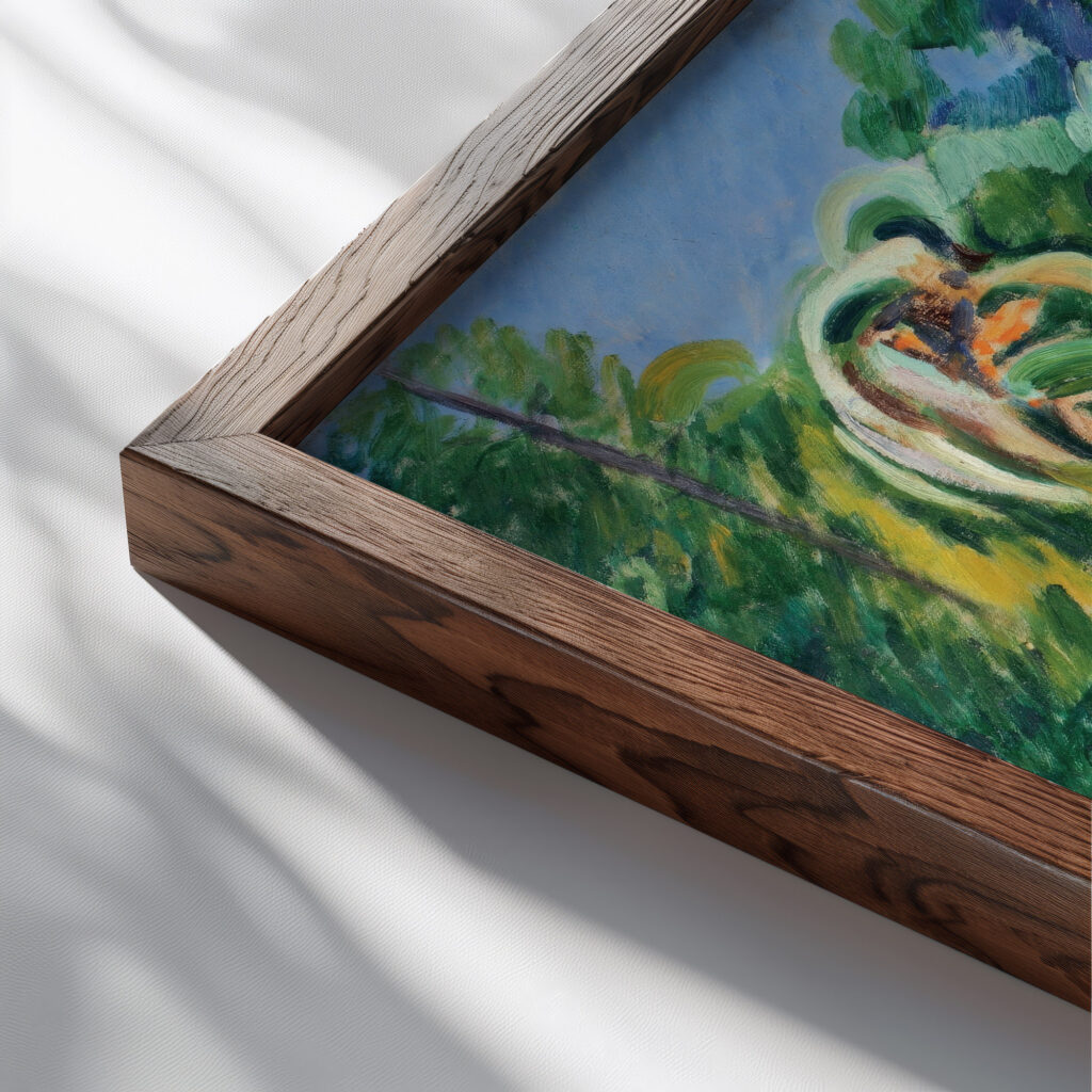 Garden 1913 1919 Francisco Iturrino close up dark wood mockup