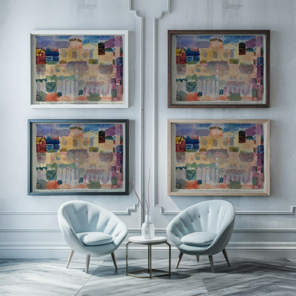 Garden in St. Germain The European Quarter Near Tunis 1914 Paul Klee framed posters mockup