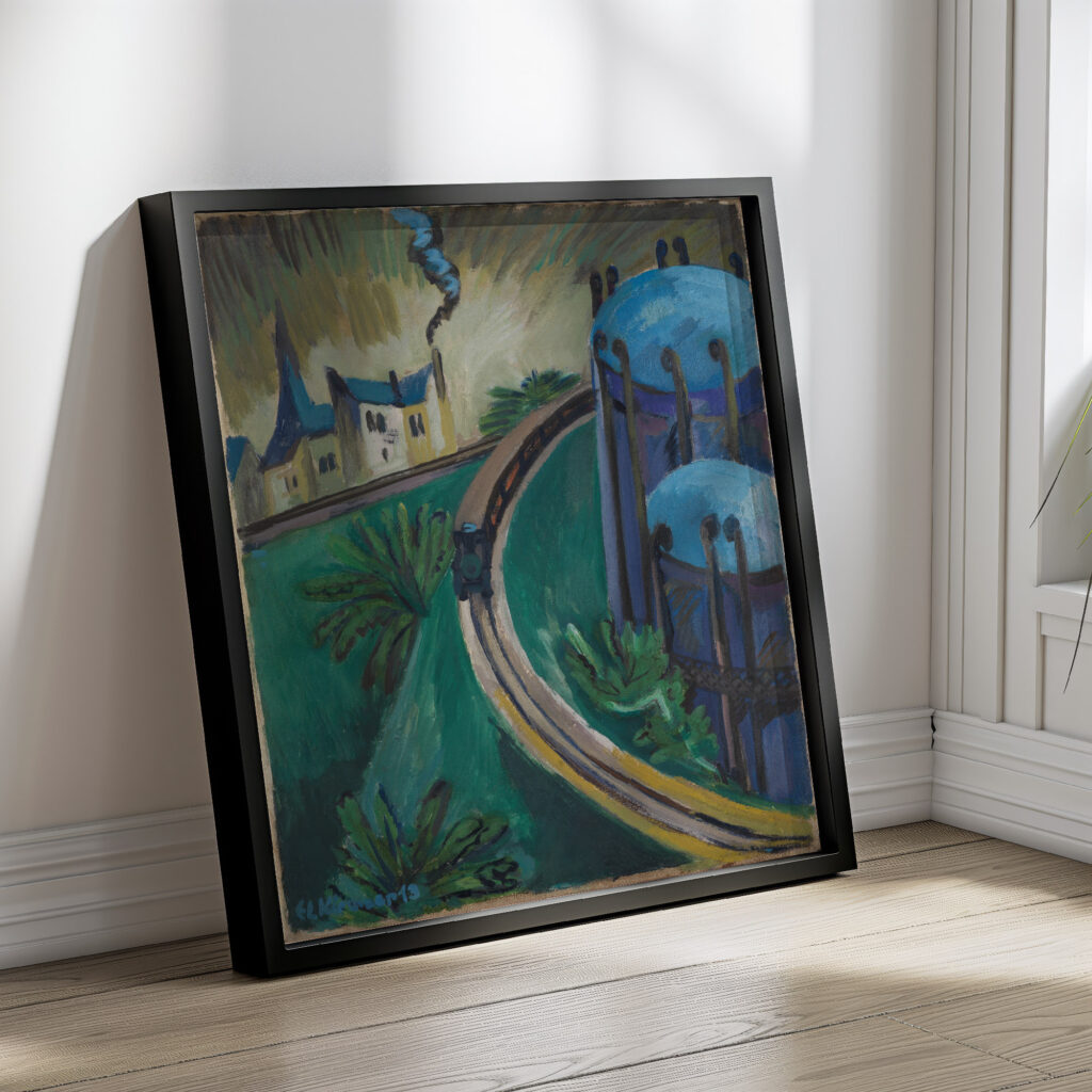 Gaskessel und Vorortsbahn 1914 Ernst Ludwig Kirchner 4 mockup