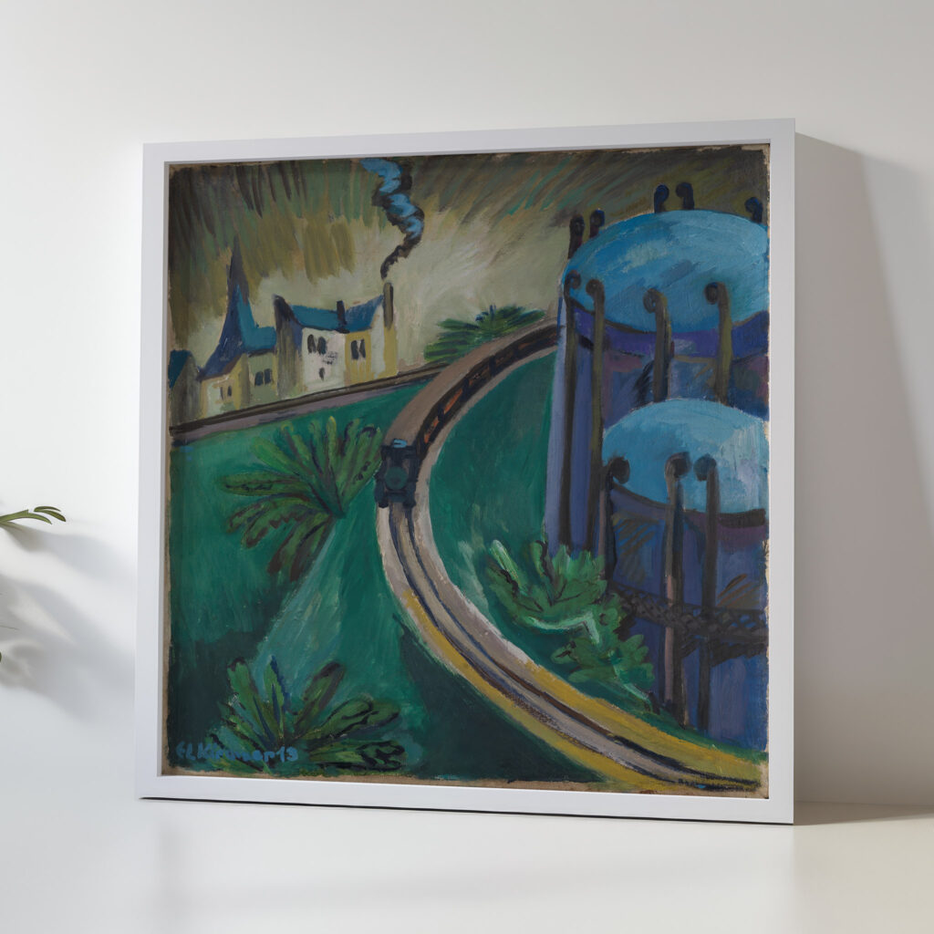 Gaskessel und Vorortsbahn 1914 Ernst Ludwig Kirchner 5 mockup