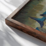 Gaskessel und Vorortsbahn 1914 Ernst Ludwig Kirchner close up dark wood mockup