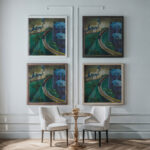 Gaskessel und Vorortsbahn 1914 Ernst Ludwig Kirchner framed posters mockup