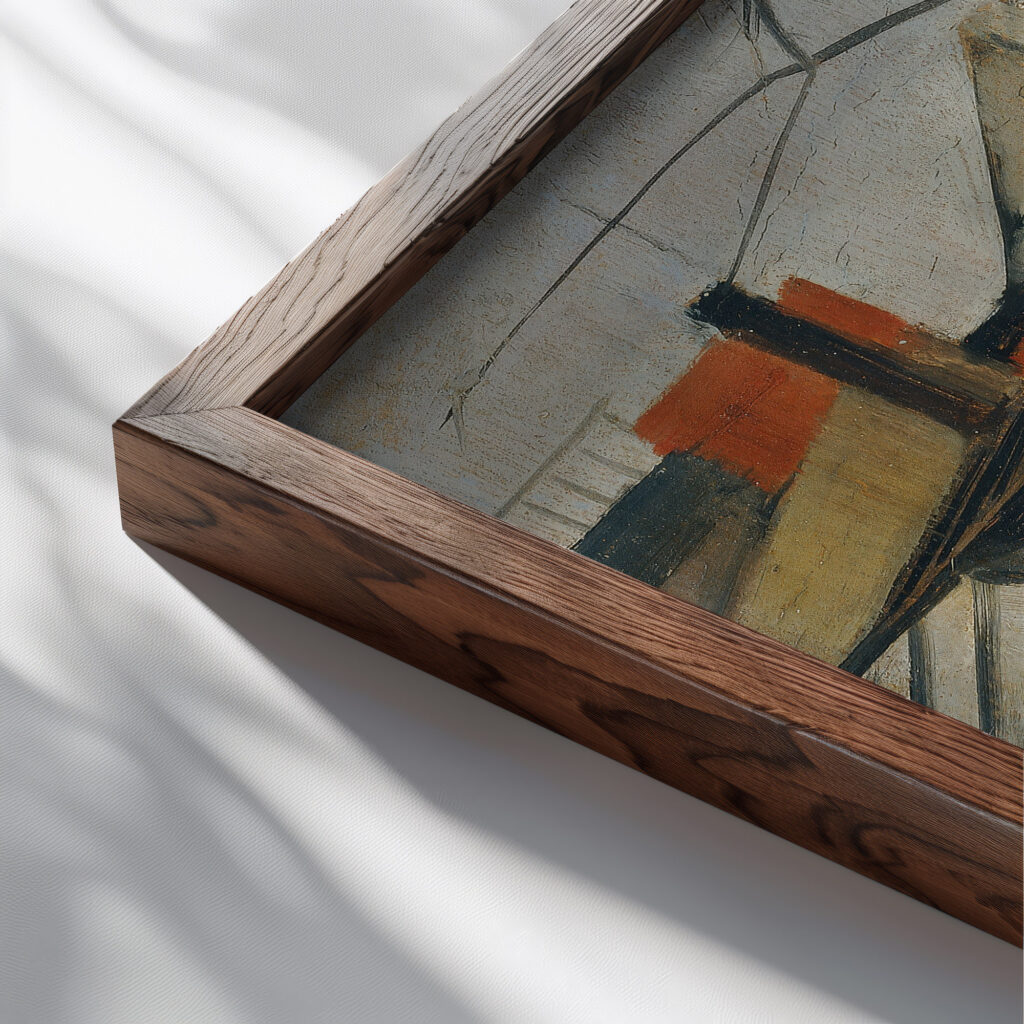 Gassenwinkel 1911 Oskar Schlemmer close up dark wood mockup