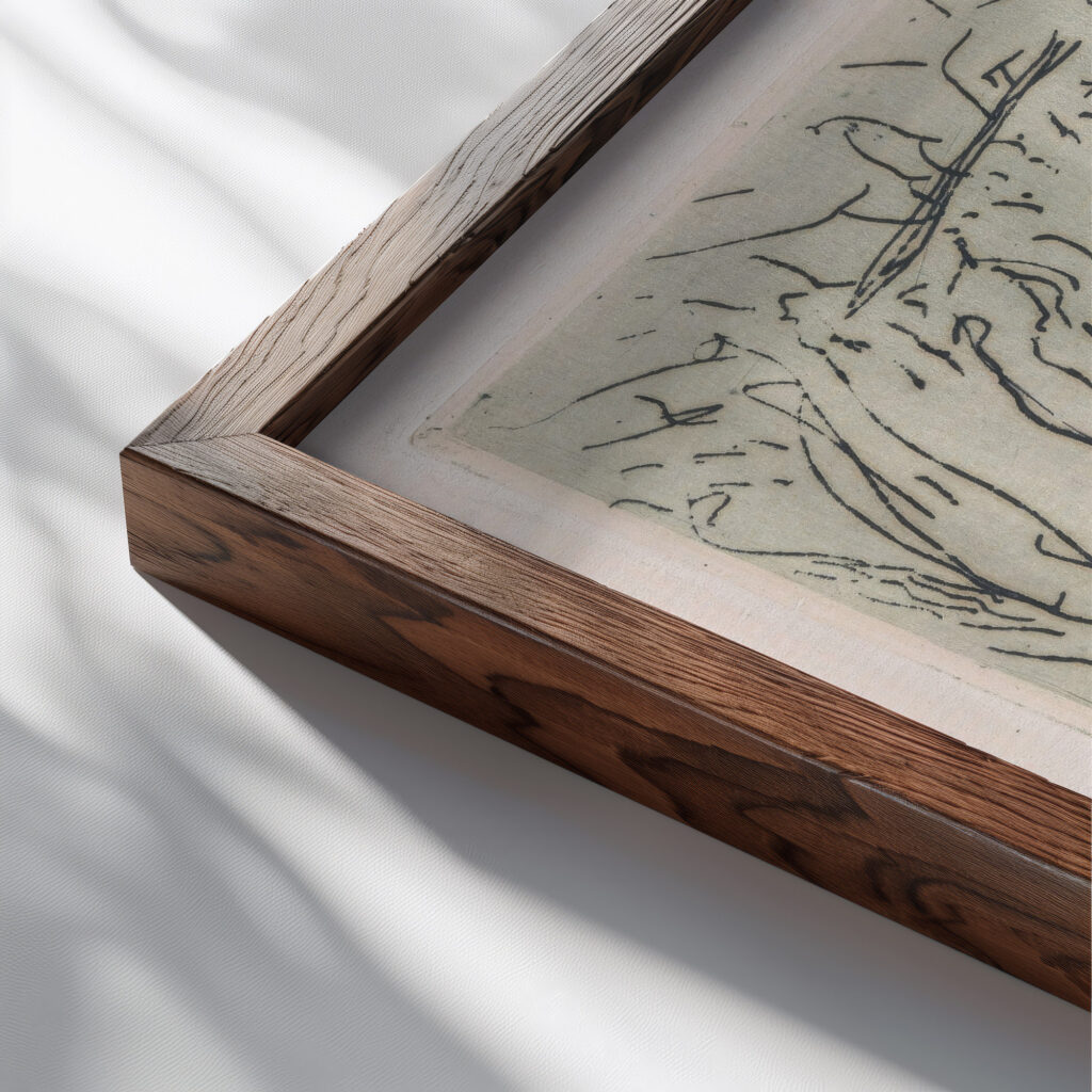 Geabstraheerd bosgezicht 1919 Erich Wichmann 1 close up dark wood mockup